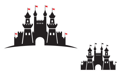 Icona illustrazione vettoriale castello Modello di progettazione v.5