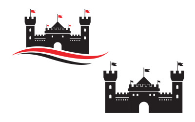 Icona illustrazione vettoriale castello Modello di progettazione v.7