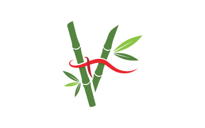 Icona vettoriale di bambù Modello di progettazione dell&amp;#39;illustrazione del logo v.6