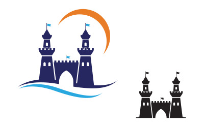 Schloss-Vektor-Illustration-Symbol Vorlage Design v.2