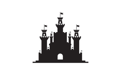 Schloss-Vektor-Illustrationssymbol Vorlagendesign v.12