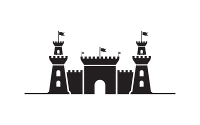 Schloss-Vektor-Illustrationssymbol-Vorlagendesign v.1