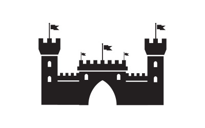 Schloss-Vektor-Illustrationssymbol Vorlagendesign v.6