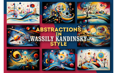 Abstractions in Wassily Kandinsky style. Wall Art.