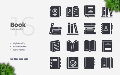 16 bok Solid Icon Collection