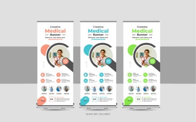 Medical, hospital roll up banner or standee banner, x Banner, Pull up banner design template