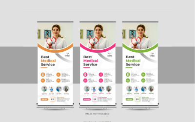 Orvosi, kórházi roll up banner vagy standee banner, x banner, felhúzható banner sablon