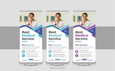 Roll-Up-Banner oder Standee-Banner für Medizin und Krankenhaus, X-Banner, Pull-Up-Banner-Design