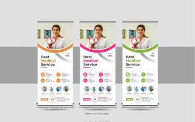 Roll-Up-Banner oder Standee-Banner für Medizin und Krankenhaus, X-Banner, Pull-Up-Banner-Vorlage