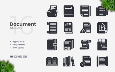 16 Document Solide Pictogrammenset