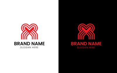 Letter MV heart business logo-765