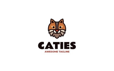 Caties Flat Modern Logo Sjabloon