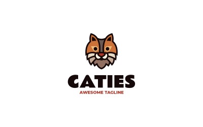 Caties Płaski nowoczesny szablon logo