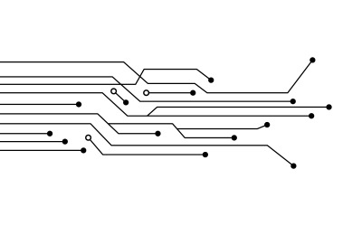 Design de modelo de ilustração moderna digital de circuito v.7