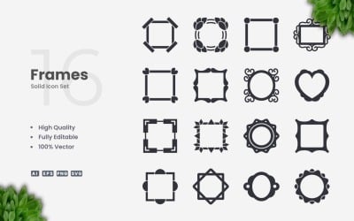 16 Frames Solid Icon-collectie