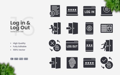 16 Inloggen en uitloggen Vaste pictogrammenset