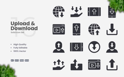 16 Solid Icon Set hochladen und herunterladen