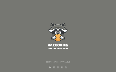 Logo mascotte semplice Racookies