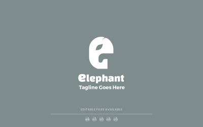 Logo piatto semplice dell&amp;#39;elefante