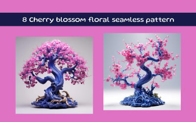 Cherry tree blooming illustration