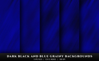 Dunkelschwarze und blaue körnige Texturhintergründe