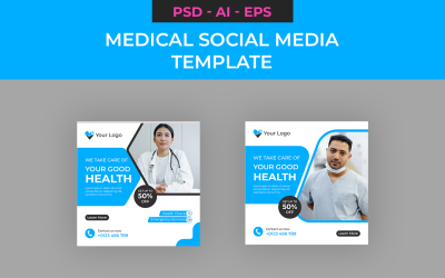 La tua salute è la nostra priorità Modello di post per social media in PSD