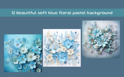 Schöner weicher blauer Blumenpastellhintergrund