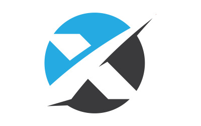 X Harfi vektör simgesi çizimi Logo Şablonu v.6