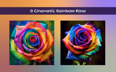 Cinematic Rainbow Rose AI image