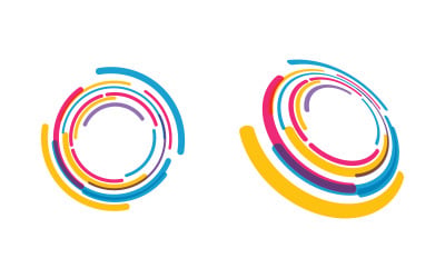 Circle futuristic techno illustration design template v.1