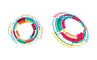 Circle futuristic techno illustration design template v.2