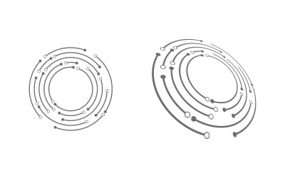 Circle futuristic techno illustration design template v.6