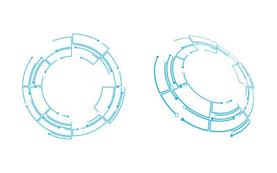 Circle futuristic techno illustration design template v.8