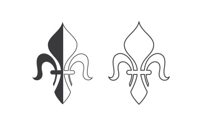 Fleur de lis ikona wektorowa Szablon projektu logo v.12