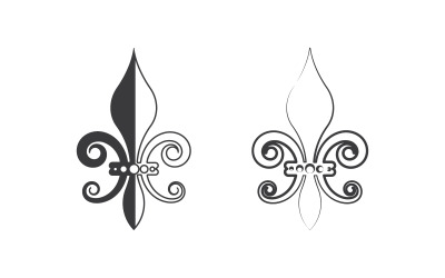 Fleur de lis vektor ikon Logotyp designmall v.10