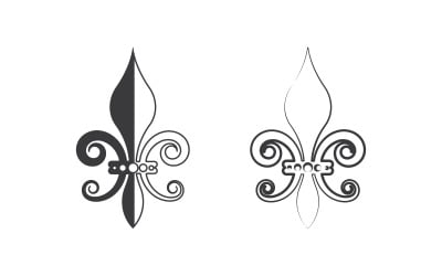 Ícone vetorial de flor de lis Modelo de design de logotipo v.10