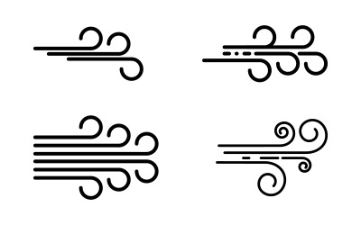 Illustrazione del simbolo del vento vettore Logo illustrazione v.1