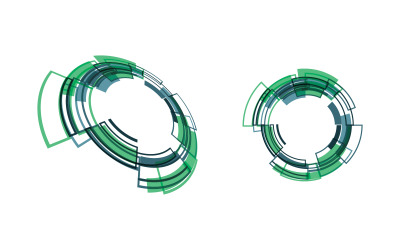 Kreisförmige futuristische Techno-Illustrations-Designvorlage v.3