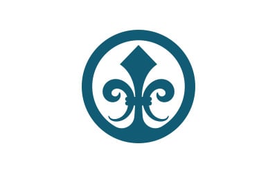 Modèle de conception de logo d&amp;#39;icône vectorielle de fleur de lys v.14