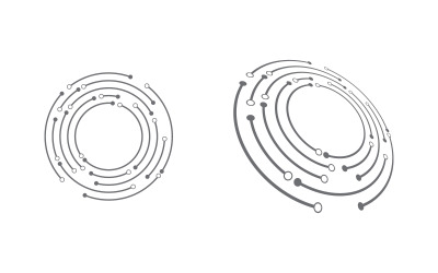 Modello di progettazione di illustrazione techno futuristica circolare v.6
