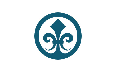 Plantilla de diseño de logotipo con icono vectorial de flor de lis v.14