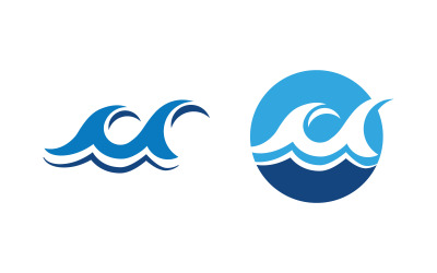 Su dalgası simgesi vektör çizim tasarım logosu v.5