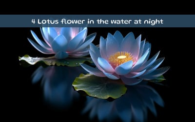 Lotus flower in the water at night