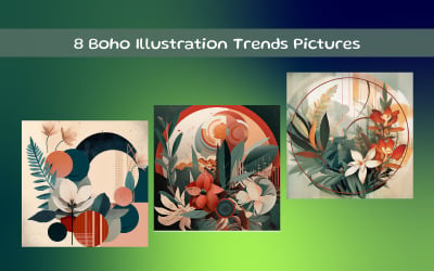 Blumen Boho Illustration Trends Bilder