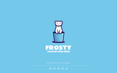Frostiges einfaches Maskottchen-Logo 1