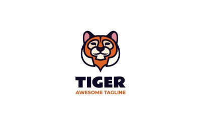 Logo mascotte semplice tigre 6