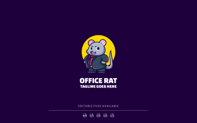 Office Rat Simple Mascot Logo