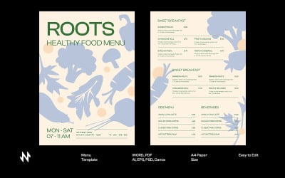 Simple Healthy Food Menu Template