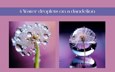 Water droplets on a dandelion AI image