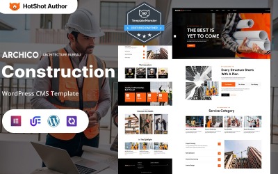Archico - Bygg- och byggföretag WordPress Elementor-tema